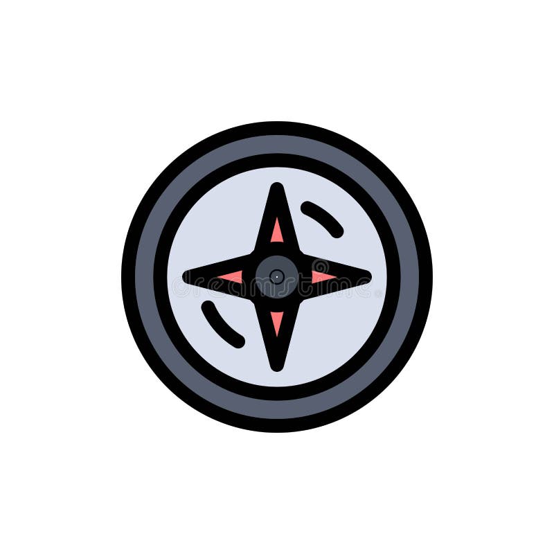 Navigation, Compass, Location Flat Color Icon. Vector icon banner Template royalty free illustration.