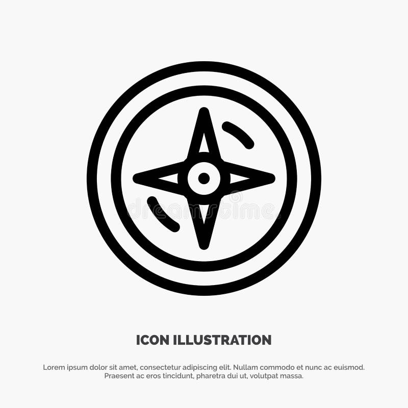 Navigation, Compass, Location Line Icon Vector vector illustration