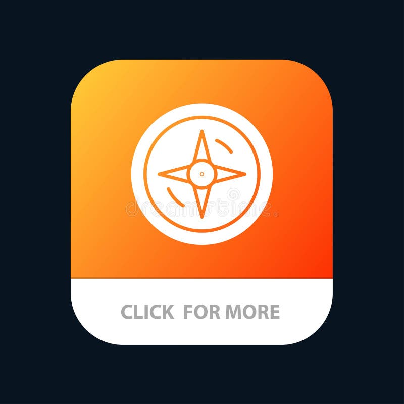 Navigation, Compass, Location Mobile App Button. Android and IOS Glyph Version