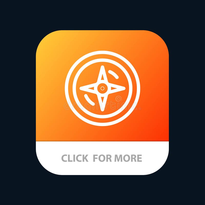 Navigation, Compass, Location Mobile App Button. Android and IOS Line Version stock illustration