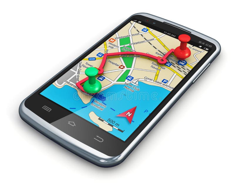 Navigation de GPS dans le smartphone illustration libre de droits Navigation de GPS dans le smartphone illustration libre de droits