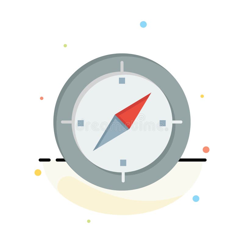 Navigation, Direction, Compass, Gps Abstract Flat Color Icon Template vector illustration