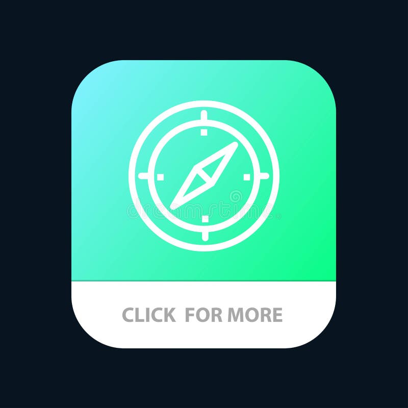 Navigation, Direction, Compass, Gps Mobile App Button. Android and IOS Line Version royalty free illustration