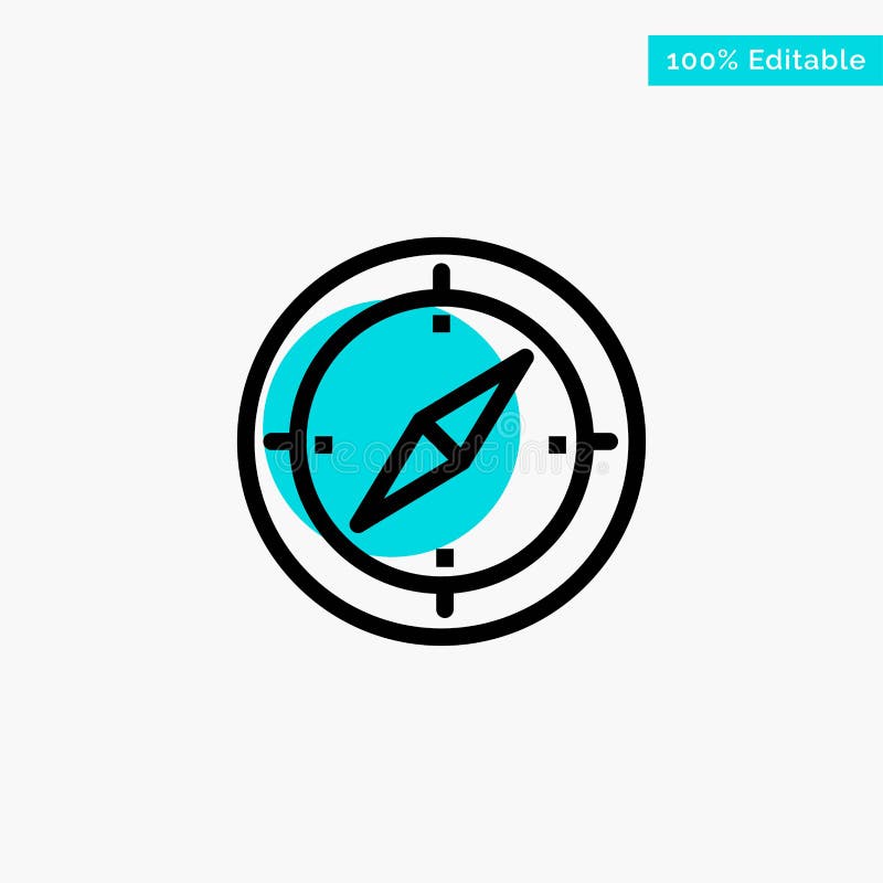 Navigation, Direction, Compass, Gps turquoise highlight circle point Vector icon royalty free illustration