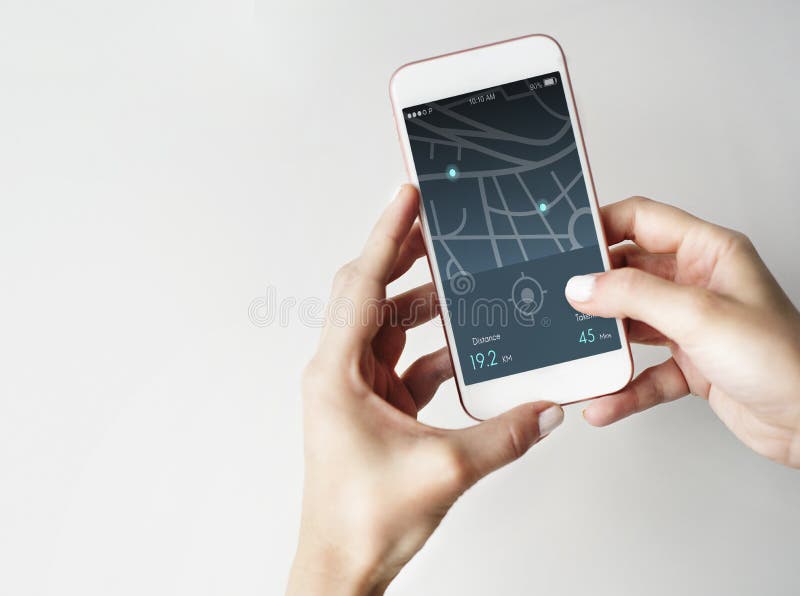 Navigation Distance Map Application Concept Stock Photo Image of