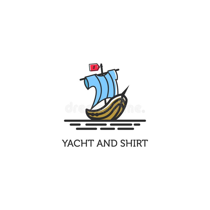 Navigation Du Logo De Yacht Avec La Chemise Sur Lidée D