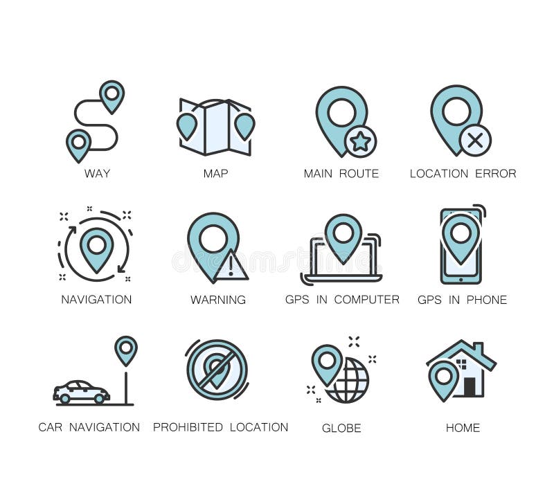 Navigation icons set vector illustration