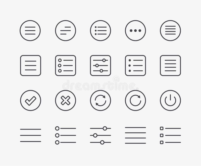 Navigation Menu Line Icons royalty free illustration Navigation Menu Line Icons royalty free illustration