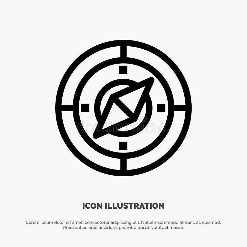 Navigation, Navigator, Compass, Location Line Icon Vector stock illustration
