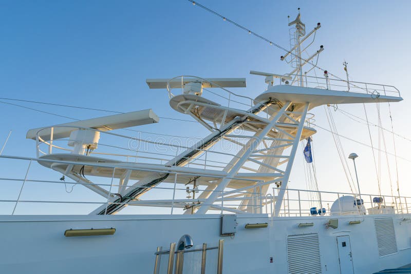 Navigation Radar of Cruise Ship Stock Photo Image of summer, antennae