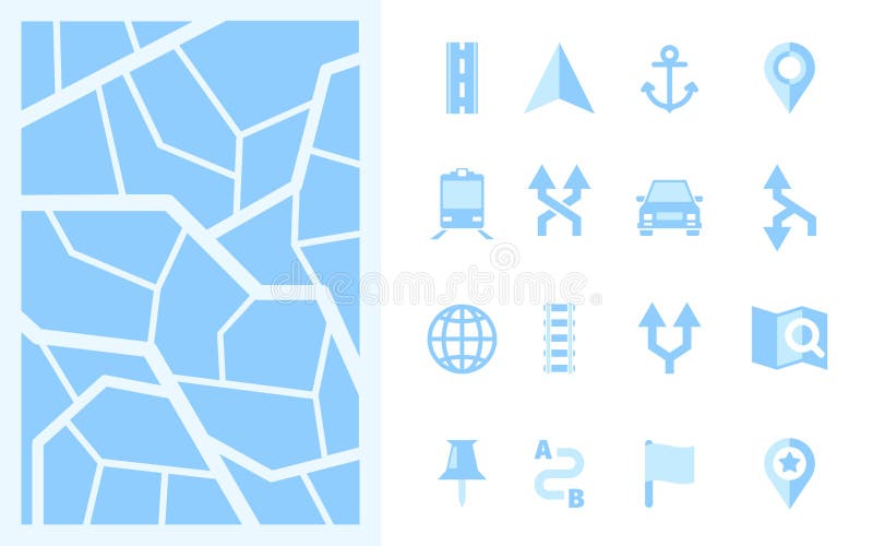 Navigation road. Direction signs arrows point marks for maps travellers symbols way pin geography street garish vector