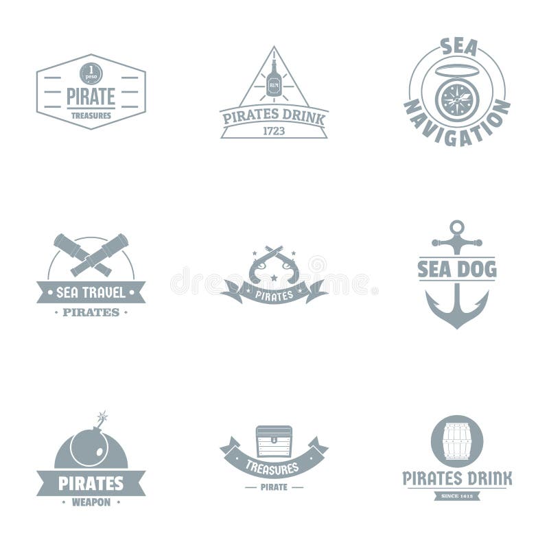 Navigation System Logo Set, Simple Style Stock Vector Illustration of
