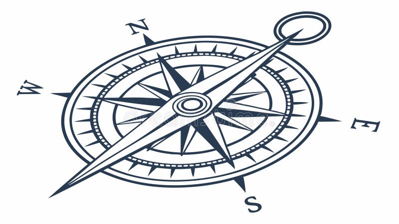 Navigational compass instrument direction symbol vector design Generative AI royalty free illustration