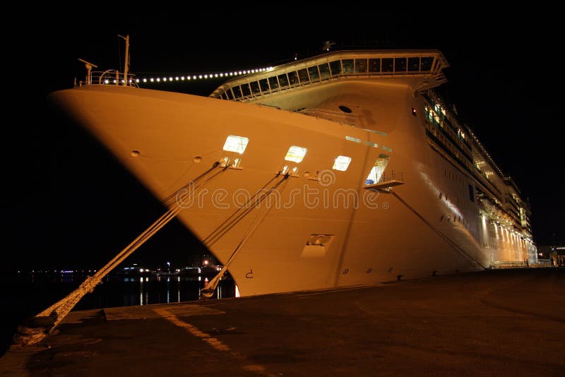 Docking cruise ship by night. Docking cruise ship by night