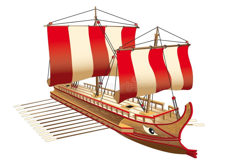 Navio de guerra grego ilustração do vetor