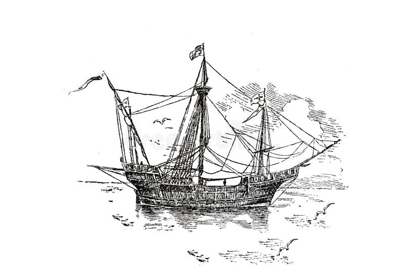 Mapa do tesouro frota de galeão espanhol veleiro ilustração imagem arte  gerada por ia
