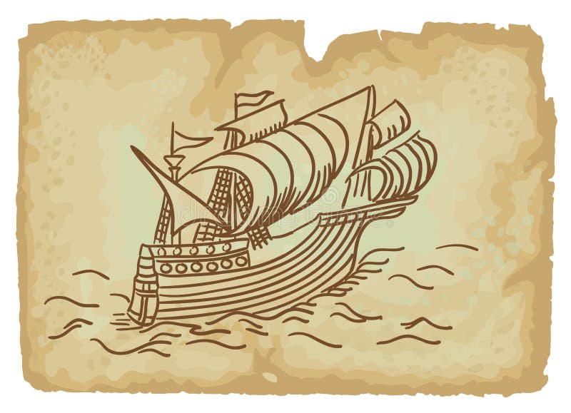 Navio à vela antigo ilustração do vetor