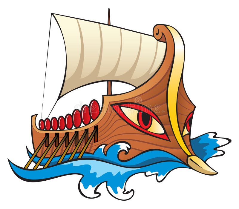 Navio grego antigo, Argo ilustração do vetor