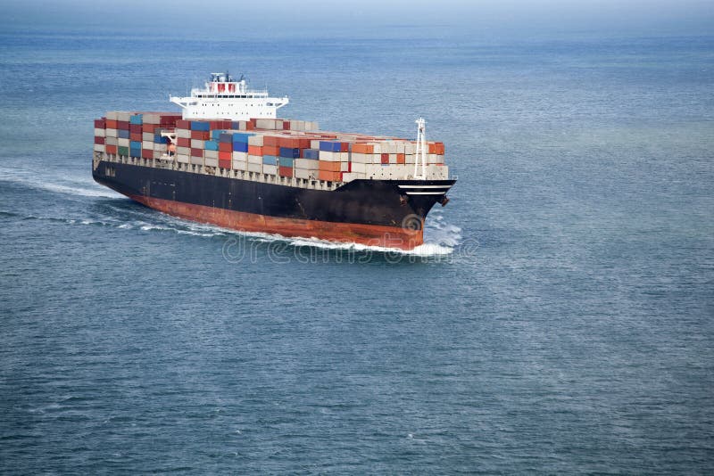 Aerial view of Container Ship. Aerial view of Container Ship