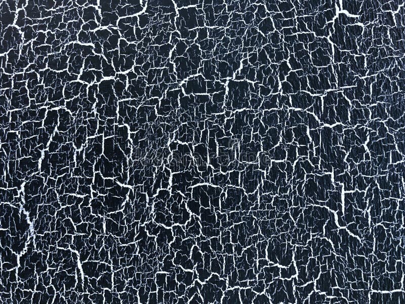 Navy blue decorative plaster with aging effect. Black background with white cracked paint vector illustration