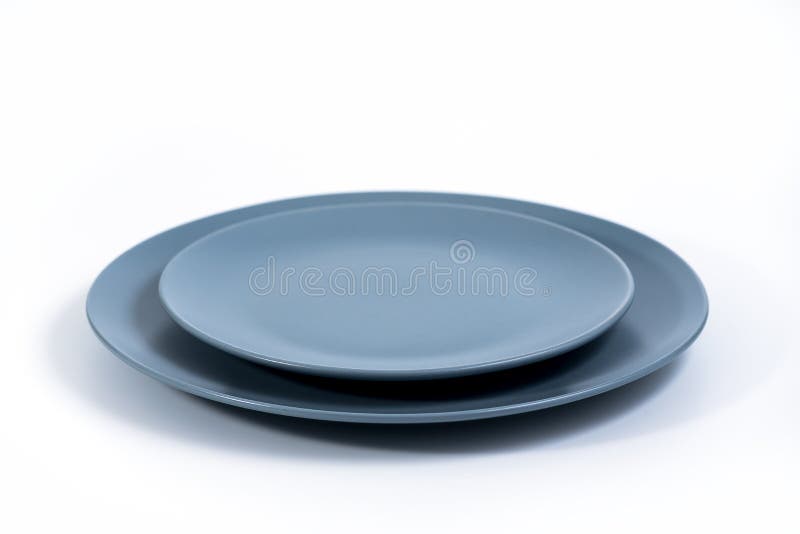 Navy Blue Dish Set Isolated on White Stock Image Image of dishware