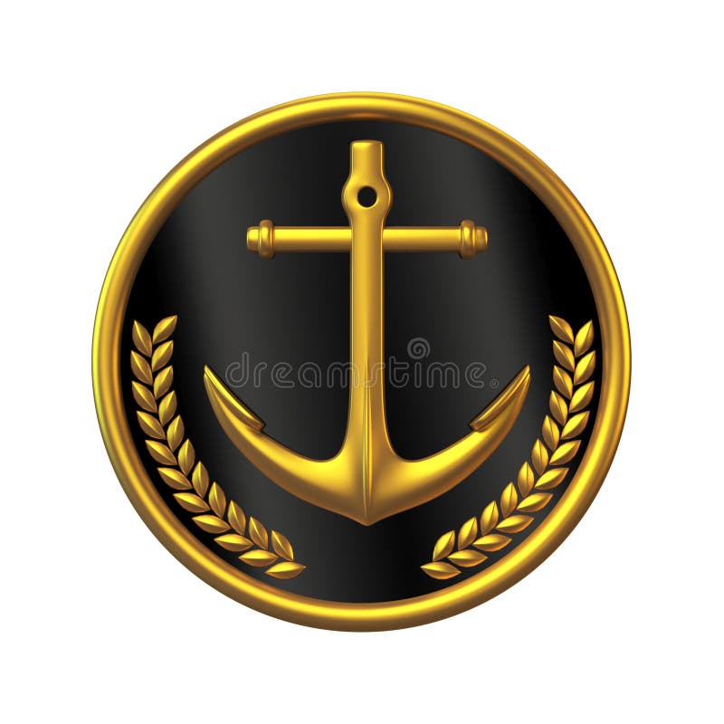 Navy cap badge, ship officer, admiral, sailor, naval captain hat 3d rendering royalty free illustration
