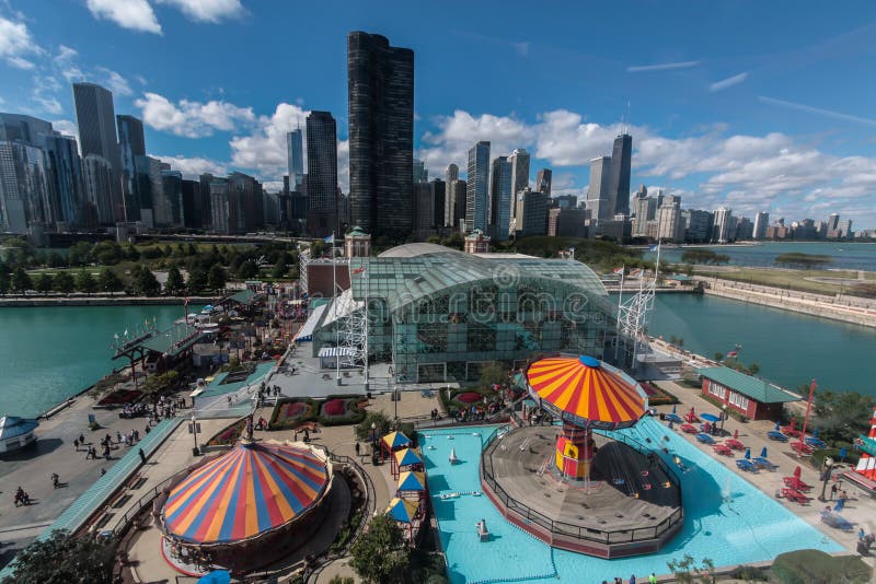 Navy Pier Chicago editorial stock image. Image of ferris 13268539