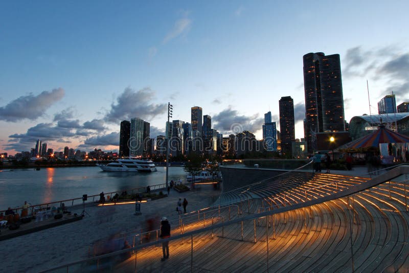 Navy Pier skyline stock image Navy Pier skyline stock image