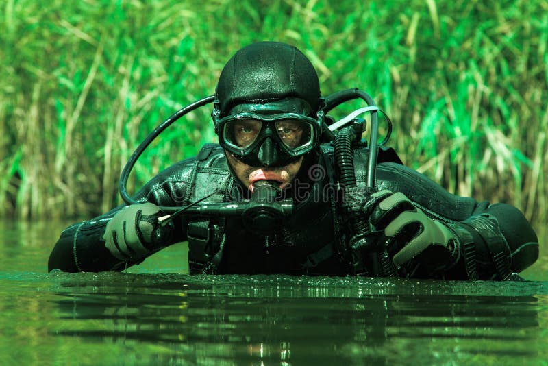 Navy SEAL frogman stock photo. Image of diver, frogmen 81934000