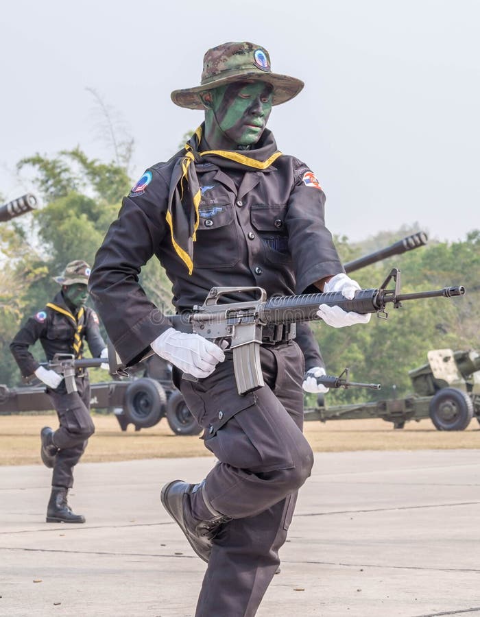 Navy Seal Team Perform Combat Training in Military Parade of Roy