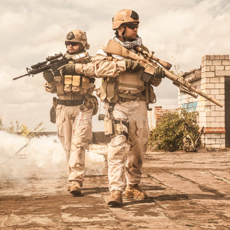 Navy SEALs in action stock photo. Image of armed, seal - 60780634