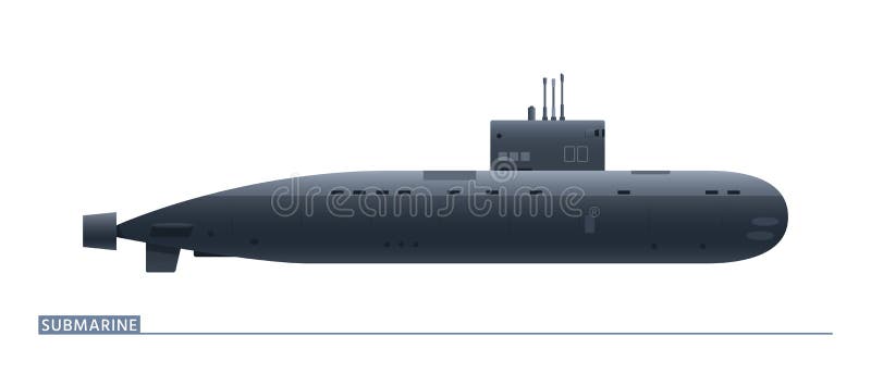 Navy Submarine With Retractable Special Devices From The Conning Tower