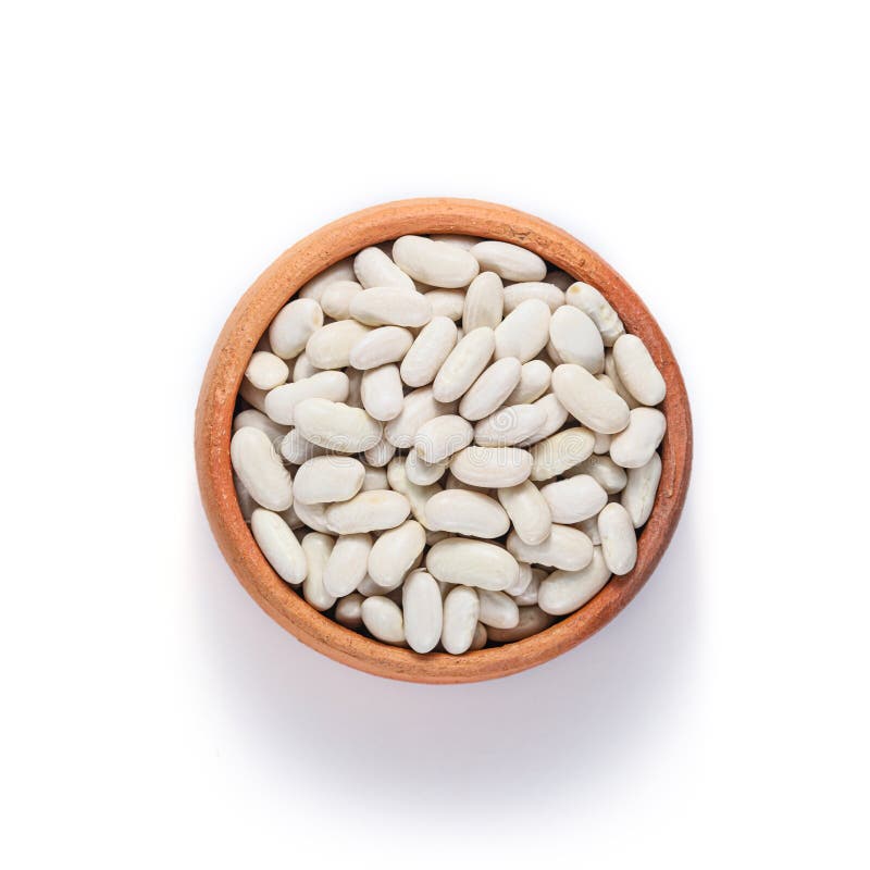 Navy White Kidney Beans, Cannellini Beans in Pottery Stock Image
