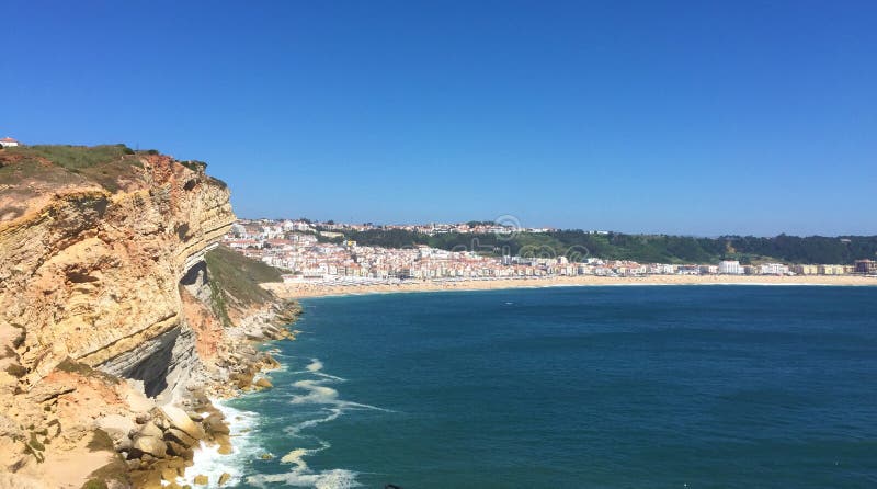 Nazare is a colorful fishing village in central Portugal. royalty free stock photos Nazare is a colorful fishing village in central Portugal. royalty free stock photos