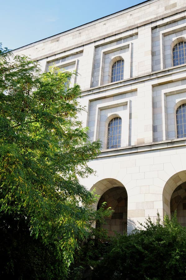 Outer Facade, inspired by the Roman Colosseum, of the Congress Hall of the Nazi Party rally grounds in Nuremberg, Germany. Covering about 11 square kilometers, the grounds hosted six Nazi party rallies between 1933 and 1938. Today, it houses a Documentation Center in the Northern wing. Kilometers square stock images, royalty-free photos and pictures