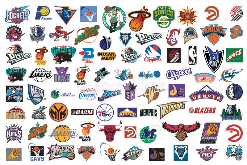 NBA Basketball Team Logos - Vector Collection Editorial Stock Image ...