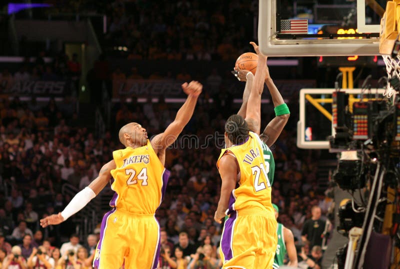 NBA Lakers Celtics Finals stockfotografie