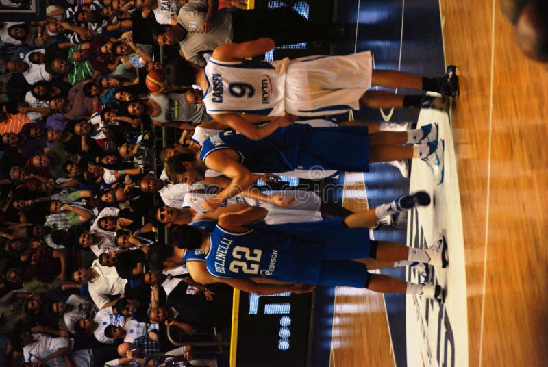 NBA player Marco Belinelli and Omri Casspi stock photo