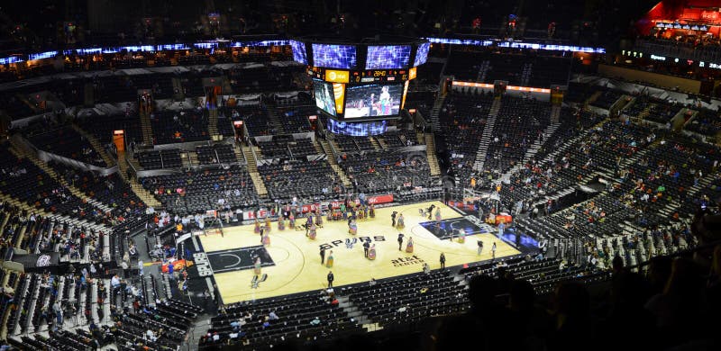 NBA game in AT&T Center in San Antonio Texas. The home team San Antonio vs. Houston Rockets. November 30th 2013. NBA game in AT&T Center in San Antonio Texas. The home team San Antonio vs. Houston Rockets. November 30th 2013