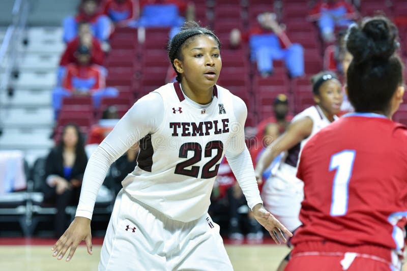 PHILADELPHIA - DECEMBER 19: Temple Owls guard Tanaya Atkinson (22) plays defense during the women's basketball game December 19, 2015 in Philadelphia. PHILADELPHIA - DECEMBER 19: Temple Owls guard Tanaya Atkinson (22) plays defense during the women's basketball game December 19, 2015 in Philadelphia.