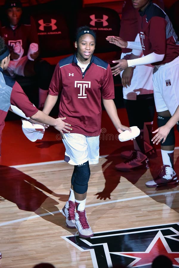 PHILADELPHIA - DECEMBER 19: A Temple ladies basketball player is introduced prior to the women's basketball game December 19, 2015 in Philadelphia. PHILADELPHIA - DECEMBER 19: A Temple ladies basketball player is introduced prior to the women's basketball game December 19, 2015 in Philadelphia.