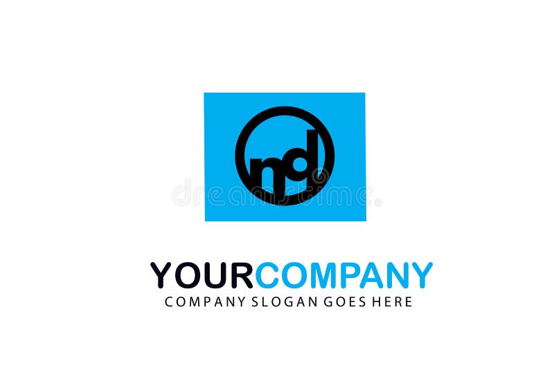ND för initial bokstav i en cirkel Logo Vector Business Design stock illustrationer ND för initial bokstav i en cirkel Logo Vector Business Design stock illustrationer