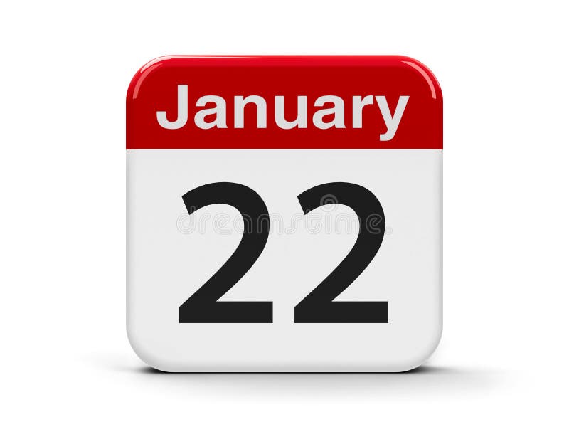 January 22nd. Day 22 of Month,Simple Calendar Icon on White Background. Planning. Time