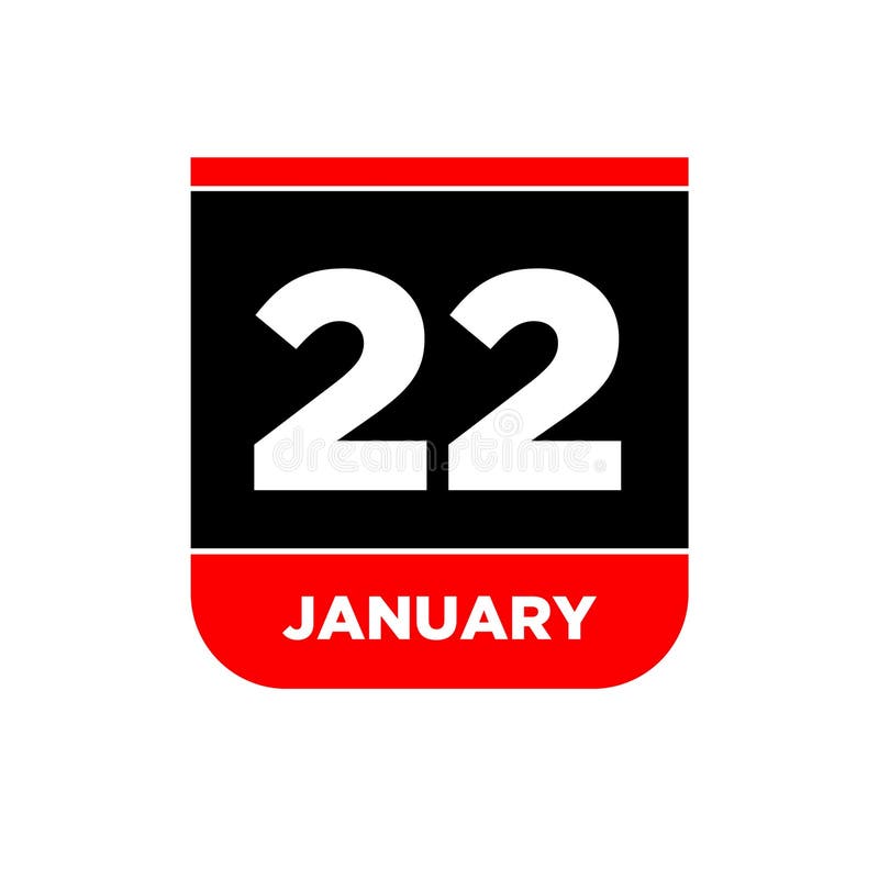 22nd January Vector Calendar Page 22 Jan Icon Stock Vector 22nd January Vector Calendar Page 22 Jan Icon Stock Vector