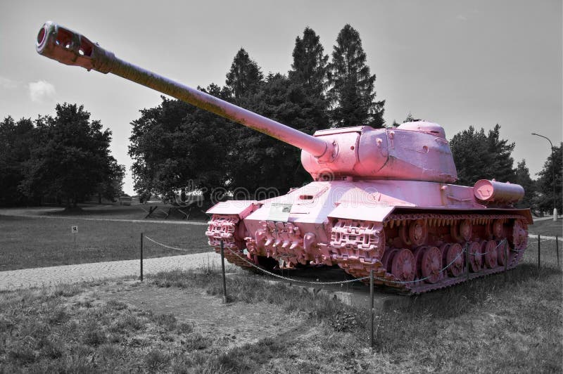 The 2nd World War Pink Tank T34 Editorial Stock Image - Image of