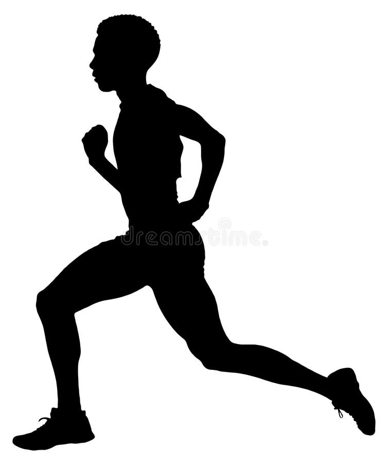 Detailed Sport Silhouette â€“Male Track or Long-Distance Marathon Runner. Detailed Sport Silhouette â€“Male Track or Long-Distance Marathon Runner.