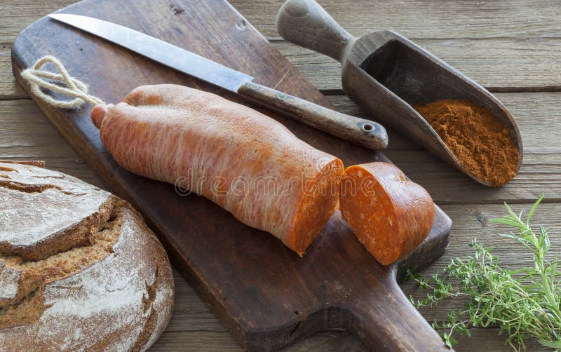 Nduja ou sobrasada photo stock. Image du pétrole, personne 102749330