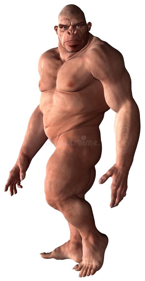 Neanderthal Caveman Illustration Isolated royalty free illustration