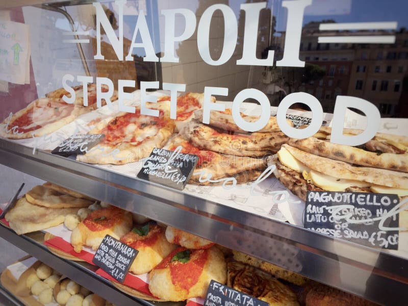 Neapolitan Street food stand with pizza. Neapolitan Street food stand with pizza