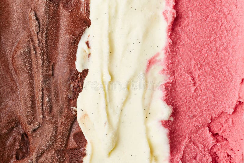 Neapolitan ice cream with chocolate and vanilla and strawberry ice cream. Neapolitan ice cream with chocolate and vanilla and strawberry ice cream